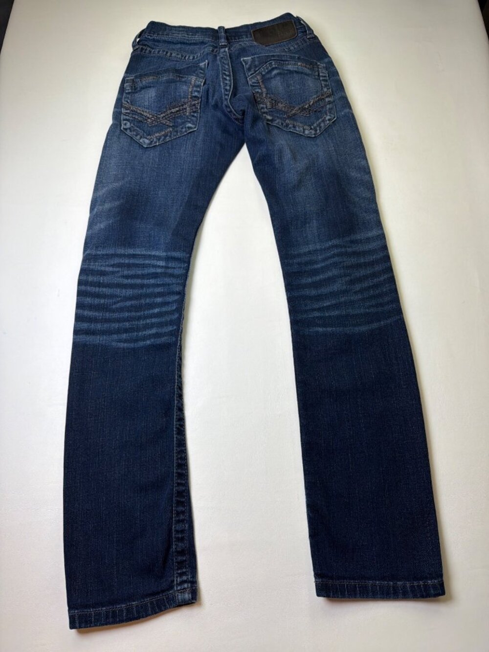 BKE AARON Jeans Men’s Size 25R Straight Slim Leg Dark Wash Stretch Whiskering - Picture 10 of 11